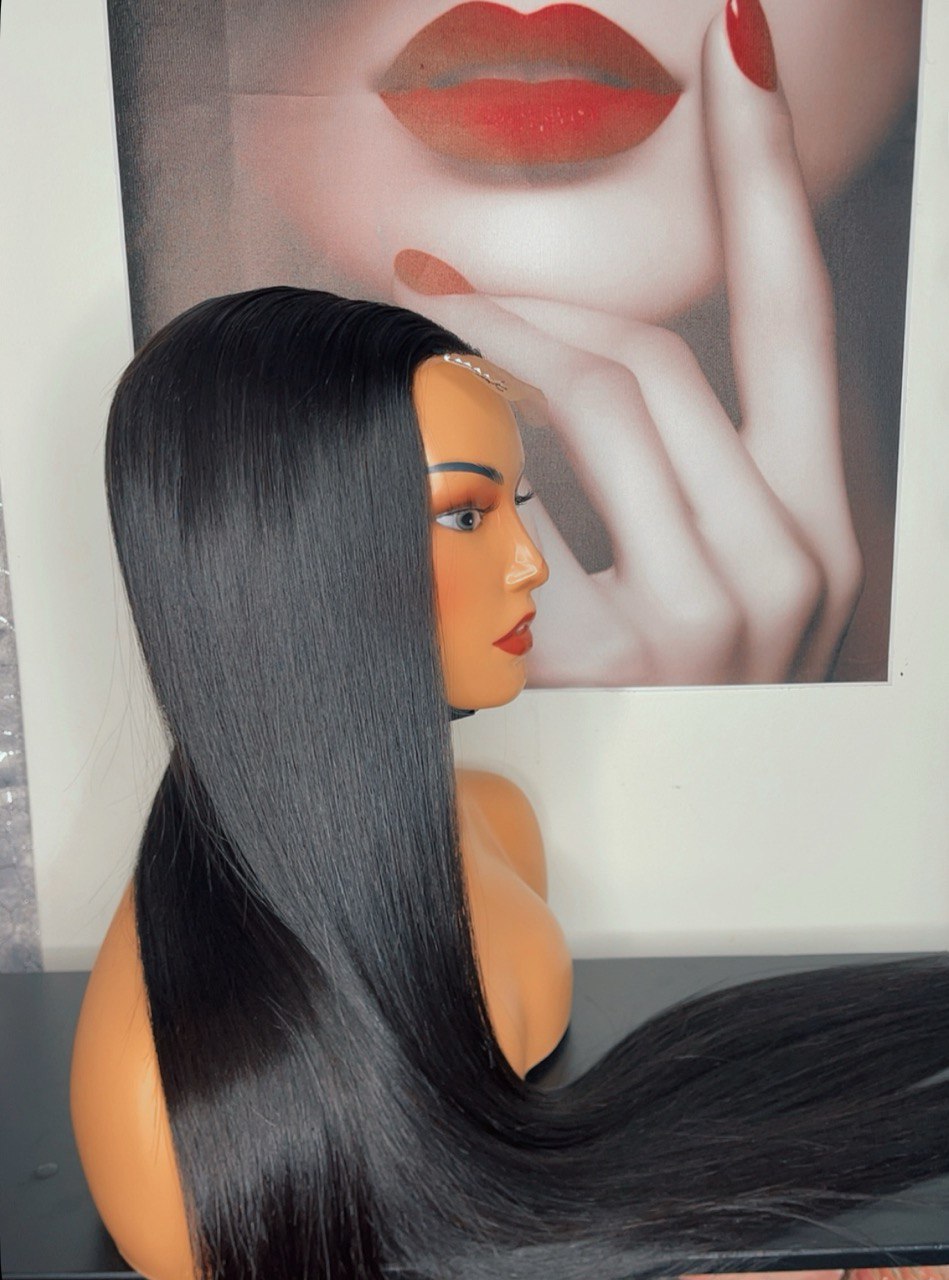 Cheveux lisses longs noirs 30"