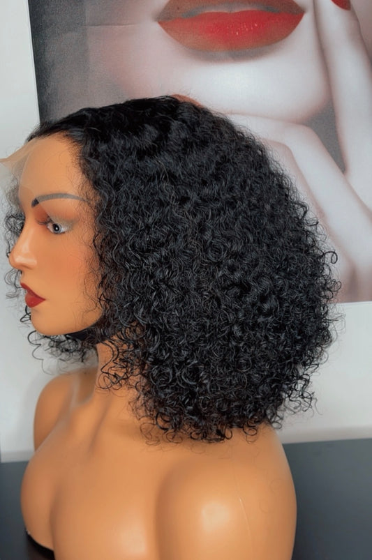 Pixie Curly court noir (avec frontale)
